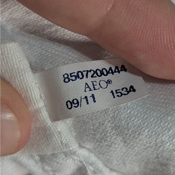 American Eagle White Denim Classic Button Up Collared Jean Jacket Size XL - Picture 7 of 9